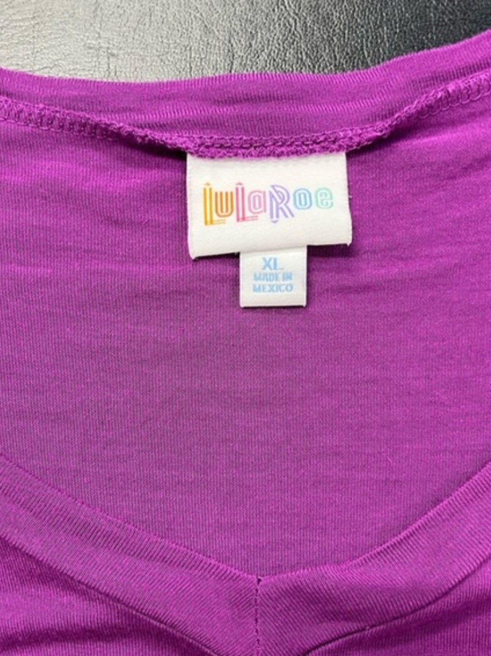 LuLaRoe Purple V-Neck Graphic Tee - Picture 2 of 6